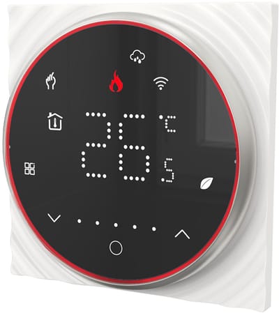 Slimme Tuya WiFi-thermostaat met spraakbesturing 5A Digitale programmeerbare temperatuurregelaar voor vloerverwarming Digitale intelligente wandthermostaat met dimbare lichtkleur voor waterverwarming Compatibel met Tmall Genie Amazon Home