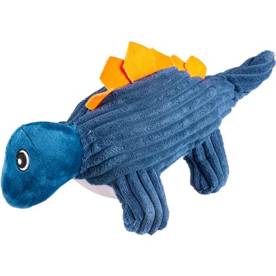 Duvoplus - Speelgoed Voor Dieren - Hond - Pluche Dino Ankylosaurus Corduroy 32x8x17cm Blauw - 1st