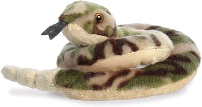 Slang Slick | Mini Flopsies | Aurora | Knuffels | Rammelaar | Groen Leger Groen Vlekken Bruin Lichtbruin | Slang | Adder | Reptiel | 20 cm