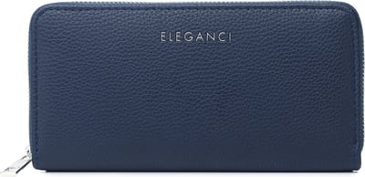 Eleganci® - Dames Portemonnee - Portefeuille - Beurs - Kunstleer - Geschikt voor pasjes - Cadeau - Ritsportemonnee - Kado - Met ritsvak - Voor Muntgeld - Voor Briefgeld - Blauw