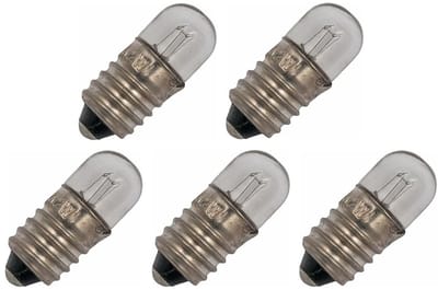 Signaallamp E10 60V 1.2W - 20 mAh - 5 stuks - T9 Gloeilamp Ø9mm - 23mm - 2500K - Dimbaar