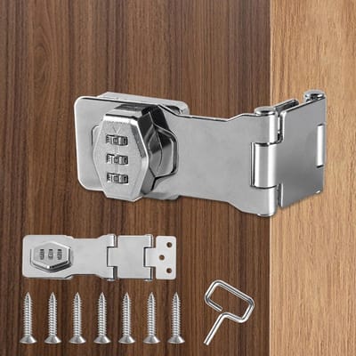 Wachtwoord Grendelsloten - Combinatie Vergrendeling - Schuur Deur Beveiligen - Sleutelloze Beveiliging - 2 Stuks - Zilver