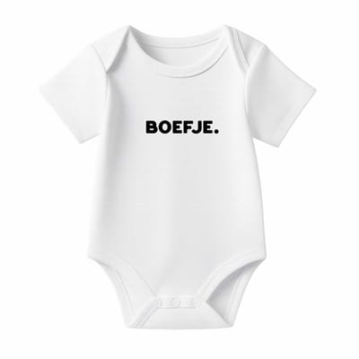 Romper Boefje - wit - korte mouw