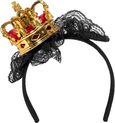 Boland - Diadeem Koningin zwart - 58 - Volwassenen - Unisex - Prinsen en Prinsessen- Middeleeuwen