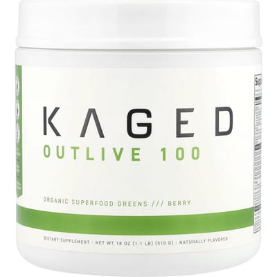 Kaged, Outlive 100, Superaliments Verts Biologiques, Saveur Baie, 18 oz (510g)