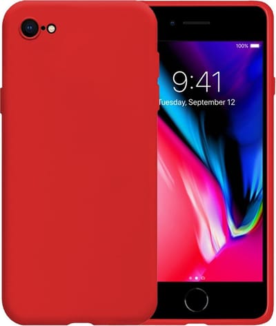 Hoesje - Geschikt voor Apple iPhone 7 - Sterk & Shockproof - Hoes Cover - Siliconen Case - Telefoonhoesjes - Rood