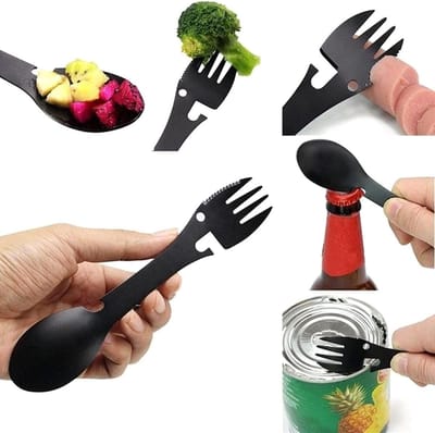 Combinatie lepelvork voor het openen van flessen en blikjes, ideaal voor levensmiddelen en snijden van voedsel