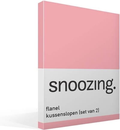 Snoozing - Flanel - Kussenslopen - Set van 2 - 40x60 cm - Roze