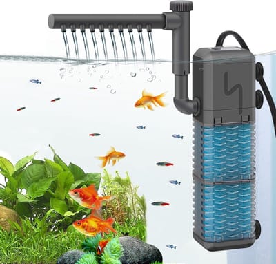 Verstelbare 800L/H Aquariumfilter Pomp - Stille Interne Filter voor Aquaria tot 250L met Spray Bar en Energiezuinige 9W Motor