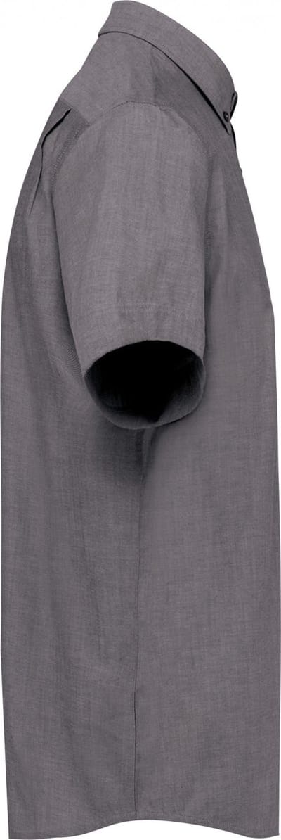 Kariban Heren Oxford overhemd korte mouwen K535 - Oxford Silver - 4XL
