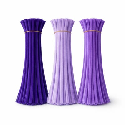 Pijpenragers Chenilledraad - 150 Stuks - Paarse Mix - 30 cm - Kasey