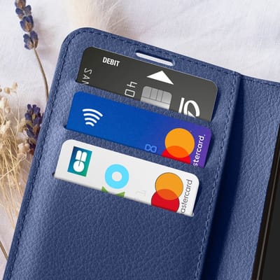 Zanae, Hoesje geschikt voor iPhone 15 - Wallet Case & Magneetsluiting, Nachtblauw