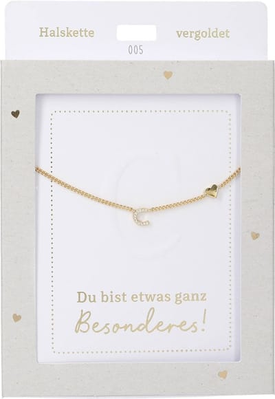 Depesche ketting goud met letter C en hartje - cadeau sieraden.