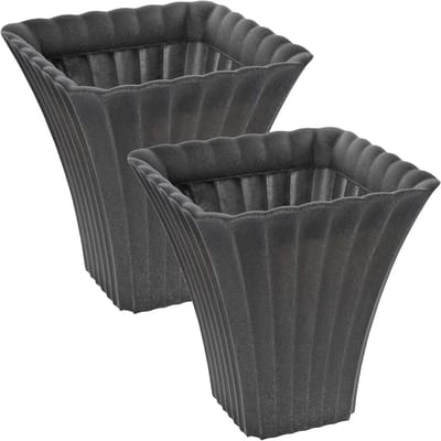Betonnen Bloempot - Plantebak Vierkant - Binnen Buiten - Stevig Weerbestendig - 41x39x39cm - Lichtgrijs