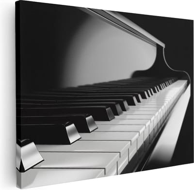 Artaza Canvas Schilderij Pianotoetsen - 40x30 cm - Klein - Wanddecoratie Muziek - Muurdecoratie Modern - Kamer Accessoires Woonkamer