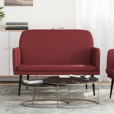 vidaXL - Bankje - 107x80x81 - cm - kunstleer - wijnrood