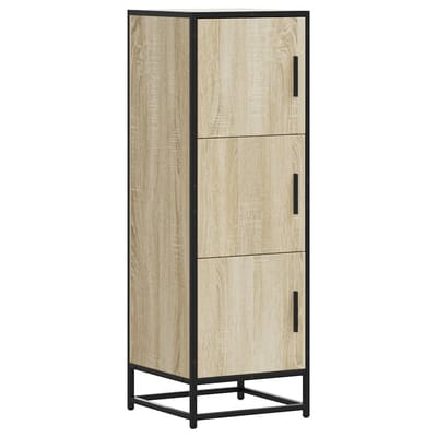 vidaXL Hoge kast 35,5x35x106,5 cm bewerkt hout en metaal sonoma eiken