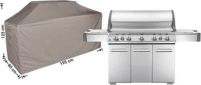 Raffles Covers BBQ hoes - 195 x 80 H: 125 cm - RBBQ195 - Waterdicht - Ademend - UV-bestendig - Elastisch rijgkoord - Beschermhoes tuinmeubelen