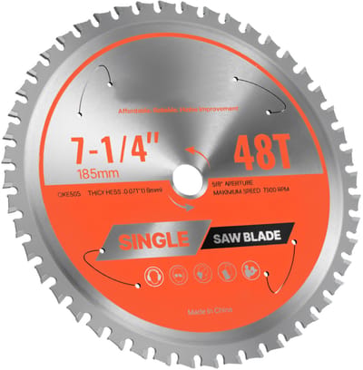 Cirkelzaagblad, 185mm Diameter, 48 Precisie Legeringsstaaltanden, 15,875mm Schaft, Gladde Afwerking, Metaalsnijblad voor Cirkelzagen, Met Geluidsdempende Warmteluchten, Geschikt voor Staal en Aluminiumsnijden