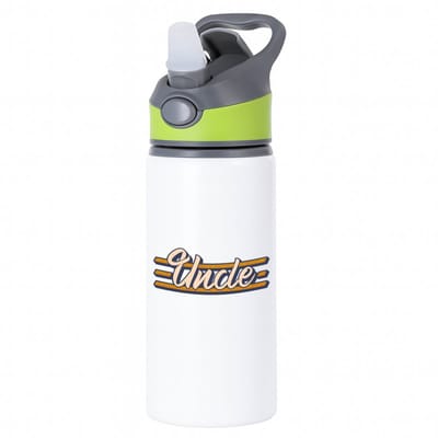 Hacebo® - Uncle waterfles met rietje groen - Oom - oom - Verjaardag - cadeautje - kado - geschenk - water fles - 650ML