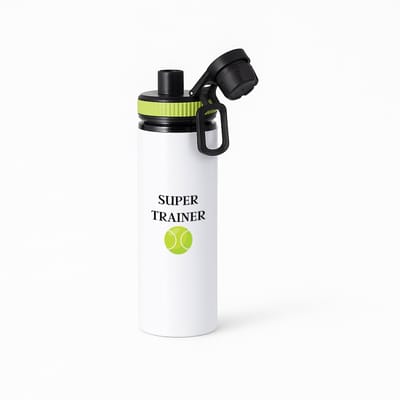 Hacebo® - Super trainer waterfles met draaidop groen - Sport - coach - Tennisbal - Trainer - geschenk - verjaardag - love gift - water fles - 850ML