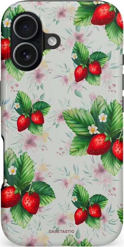Casetastic hoesje geschikt voor Apple iPhone 17 - MagSafe - Dubbellaagse bescherming - Rosales - Fashion Case - Lichtgrijs Donkergroen Rood Beige