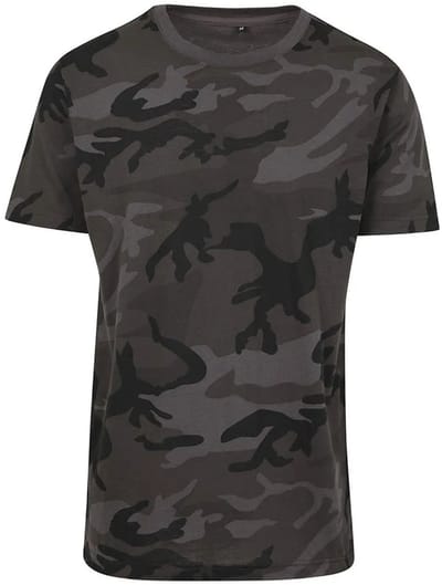 Build your Brand Camo Round Neck Tee BY109 - Dark Camo - S