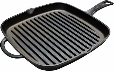 Cast Iron - Grillpan - Zwart - 23x23 cm- Gietijzer