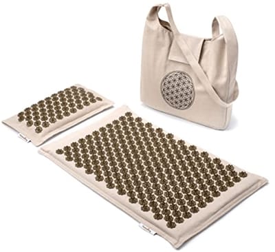 Acupressuurmat set 70x45cm met kussen en tas - Duurzame mat van linnen en kokosvezels voor ontspanning en pijnverlichting