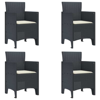 vidaXL Tuinstoel 4 pcs Antraciet 53 x 49 x 85 cm Polypropyleen