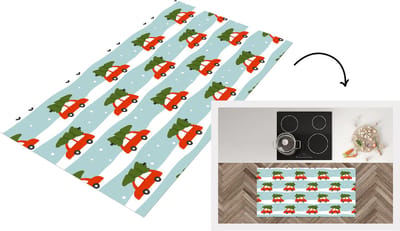 Keukenloper - Loper keuken - Kerst - Kerstboom - Design - 120x60 cm - Keukenloper vinyl