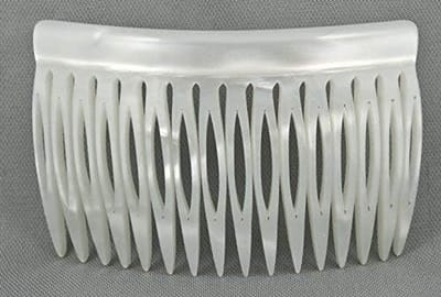 Insteekkam - Haarkam - Haar Stylen - Handgemaakt - 8 cm - Parelmoer wit