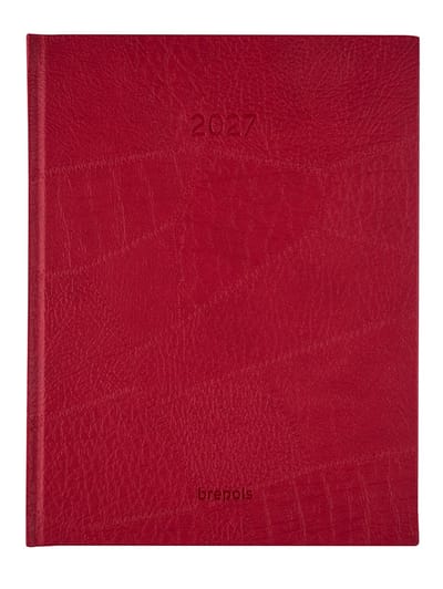 Brepols bureau agenda 2027 - OPTIVISION LARGE [0.117] - LUCCA - Bureau agenda - 1 week op 2 pagina's - Weekoverzicht - Rood - 17.1 x 22 cm