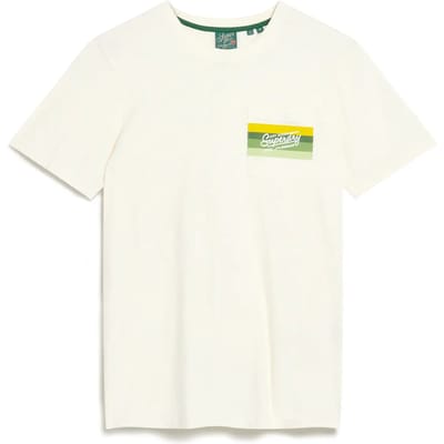 Superdry CALI STRIPED LOGO T SHIRT Heren - Wit - Maat XL