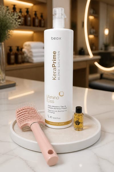 Beox KeraPrime Blond Solution Amino Liss - 1 liter + (Hair Brush & Beox Special d'Or -Oleo de Argan Beox 9ml) Gratis