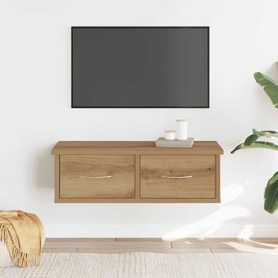 vidaXL - Wandkast - 60x26x18,5 - cm - bewerkt - hout - artisanaal - eikenkleur