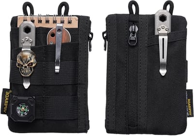 EDC Tas met 3 EDC Slots en 2 Ritszakken, Ruimte voor Notitieboek of Telefoon, Slimme Organiser voor Mannen