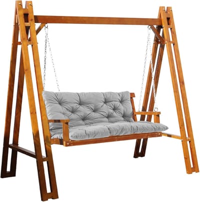 Schommelkussen Met Rugleuning - Tuinkussen Bankkussen - Buiten Zitten - Waterdichte Polyester Stof - 120x50cm - Grijs