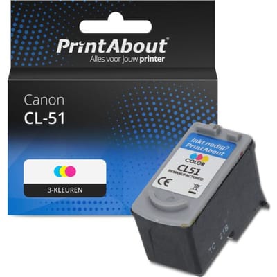 PrintAbout huismerk Inktcartridge CL-51 3-kleuren Hoge capaciteit Geschikt voor Canon