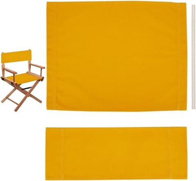 Allecto - Stoelhoes van zeildoek in goud - Regisseursstoel - Polyesterweefsel - Houten stok - Inklapbare regisseursstoel - Accessoires - Tuin - Buiten