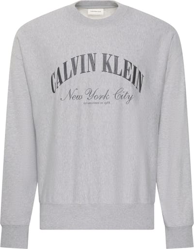 Calvin Klein Long Sleeve Premium Terry Calvin Logo Heroic Grey Htr Taglia: L | Maglioni a maglia Outlet | Uomo | Grigio