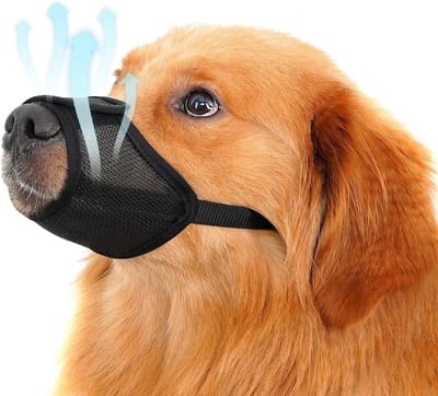 Zachte Mesh Muilkorf voor Honden - Ademend en Drinkbaar, Verstelbare Anti-Drop Muilkorf voor Kleine, Middelgrote en Grote Rassen zoals Chihuahua, Duitse Herder en Bulldog