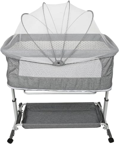 Inklapbaar Babybed met Verstelbare Hoogte en Wielen