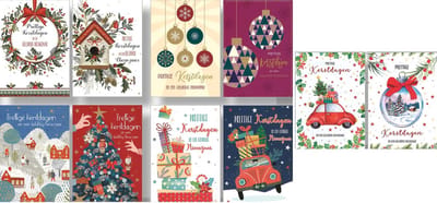 50 Luxe Kerstkaarten en Nieuwjaarskaarten met Enveloppen - 5x10