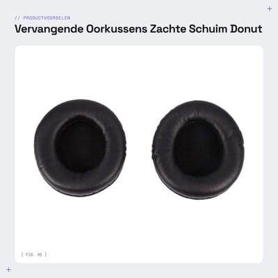 Dailygoods - Vervangende Oorkussens - Zachte Schuim - Donut Stijl - Zwart - Hoofdtelefoon Oorkussens - Ideaal voor DJ's - Compatibel met MDR-V700DJ V5...