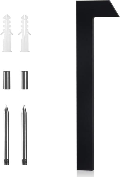 Huisnummer Zwart - Adresnummer Metaal - Huis Herkenbaar Maken - Zwevend of Vlak - 10 Inch - Mat Zwart