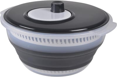 Slacentrifuge - Groente Droger - Salade Bereiden - Intrekbaar Design - 28 x 15 cm - Grijs
