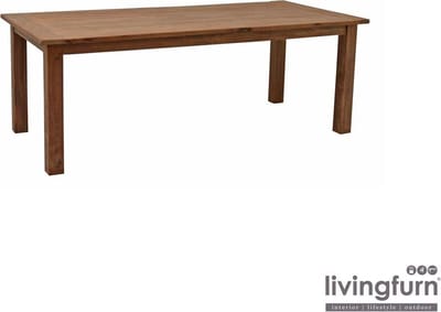 D - Livingfurn - Eetkamertafel DK - Teak Hout - 220x100 cm - Bruin