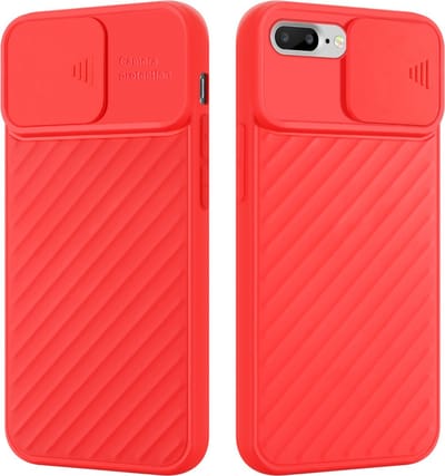 Cadorabo Hoesje geschikt voor Apple iPhone 7 PLUS / 7S PLUS / 8 PLUS in MAT ROOD - Beschermhoes van flexibel TPU-silicone en met camerabescherming Case Cover Etui