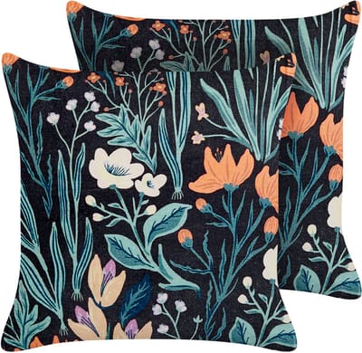 OSMUNDA - Sierkussen set van 2 - Zwart - 45 x 45 cm - Fluweel